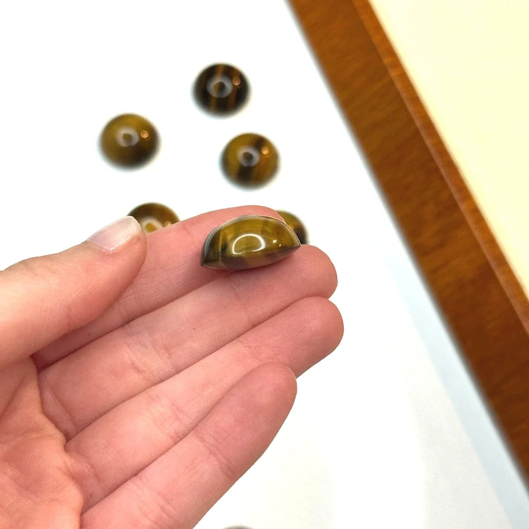 Cabochon Rond Pierre Oeil de Tigre - Image 3