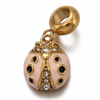 Charm coccinelle doré avec bélière