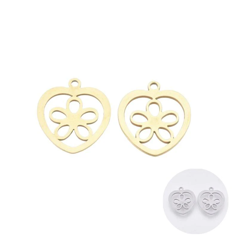 Charm coeur fleur - Image 3