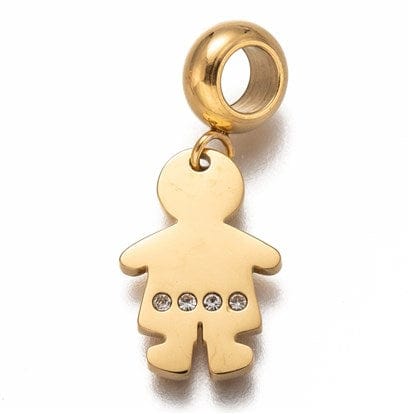 Charm Enfant doré strass avec bélière