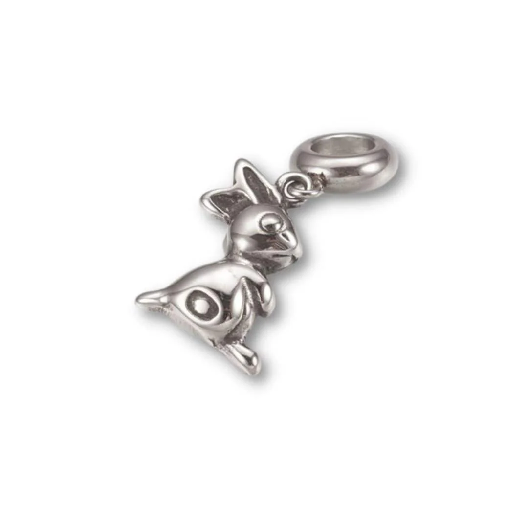 Charm Lapin acier inoxydable avec bélière