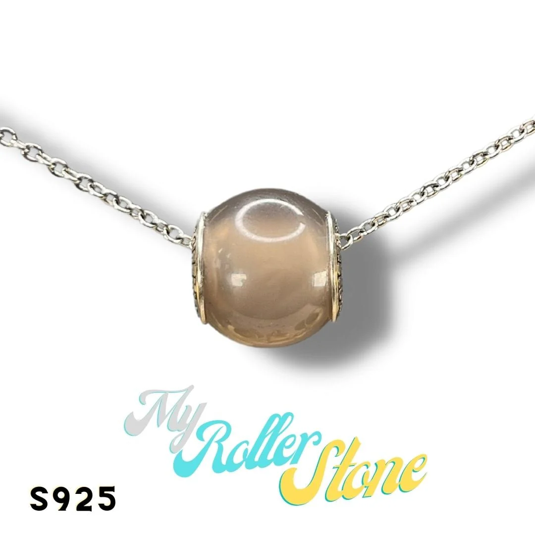 Charm perle Agate grise