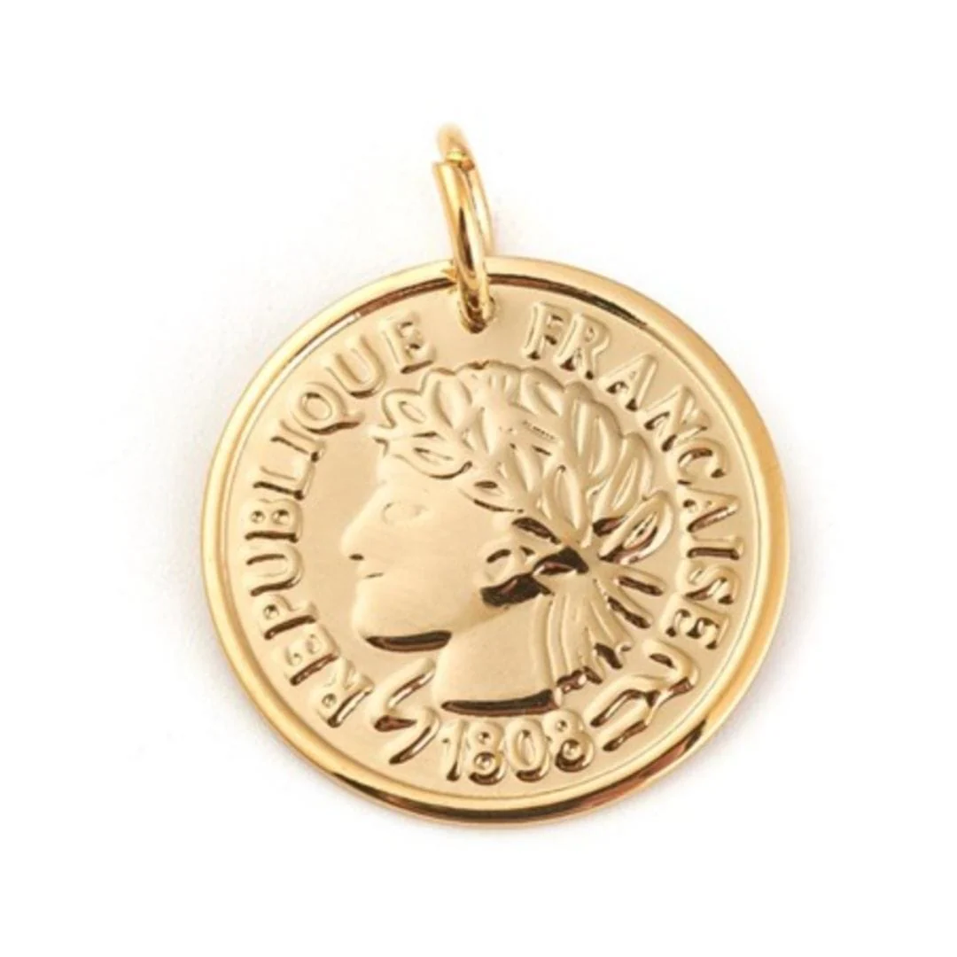 Charm pièce de monnaie doré et Argenté