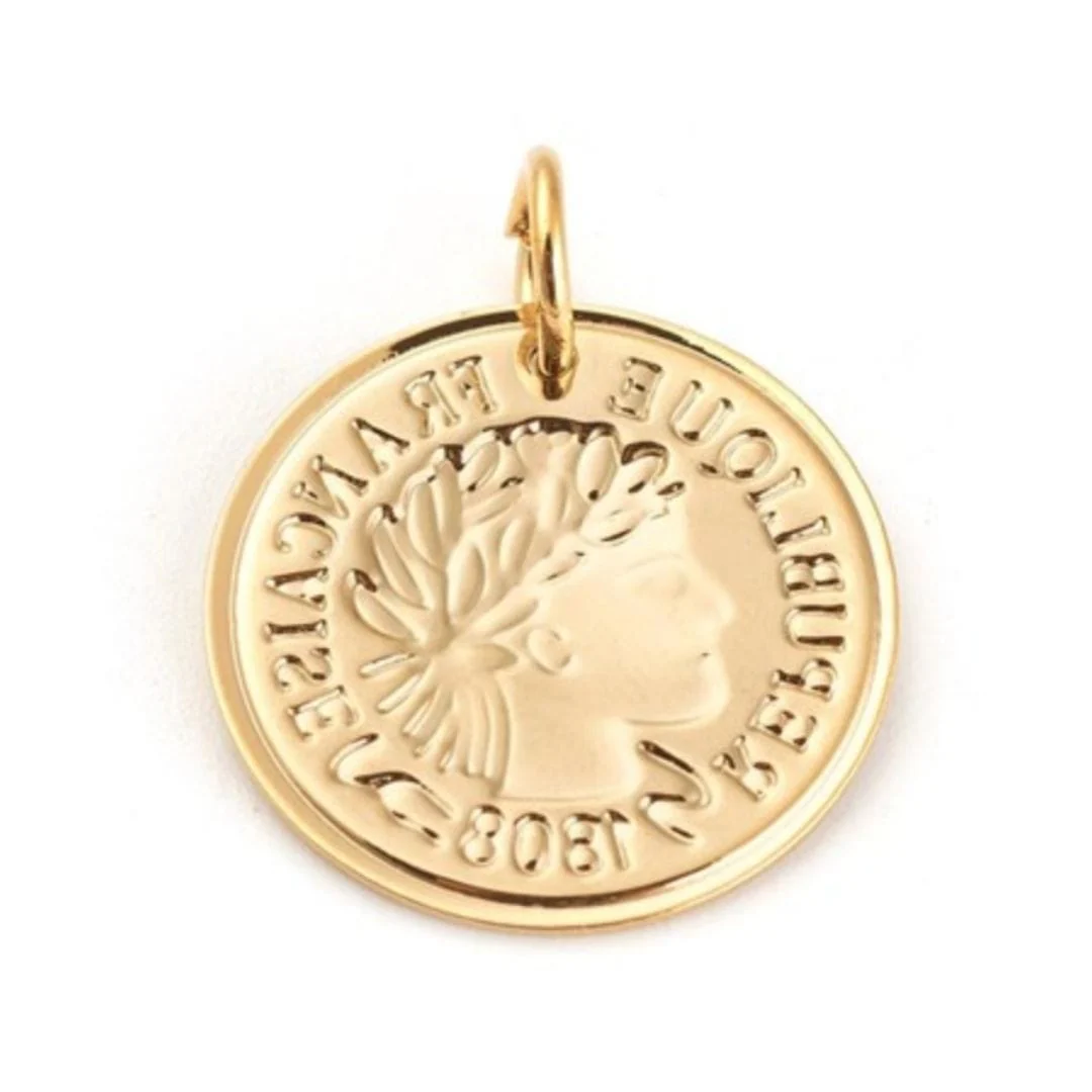 Charm pièce de monnaie doré et Argenté - Image 2