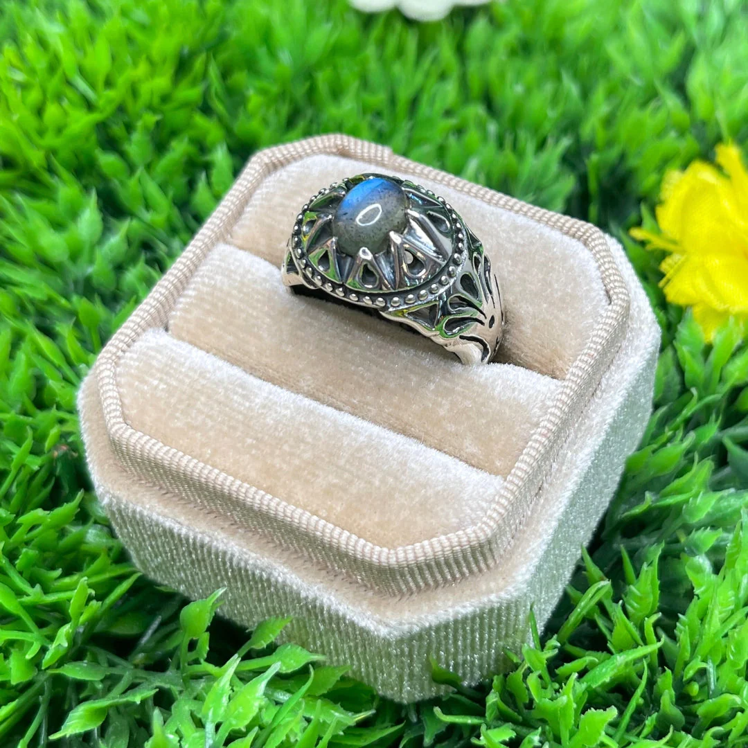 Chevalière Argent Labradorite Étoile #3 - Image 2