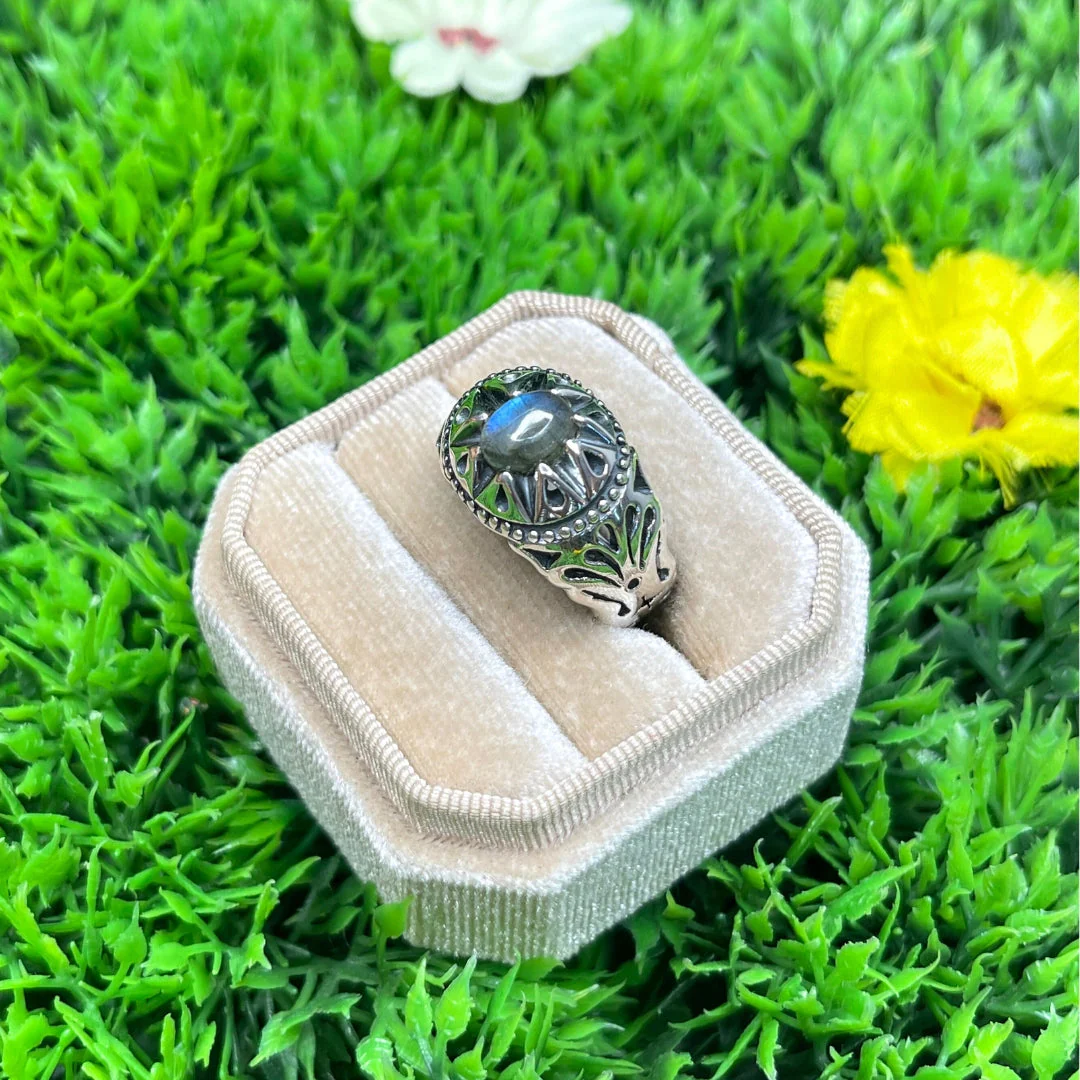 Chevalière Argent Labradorite Étoile #4 - Image 2