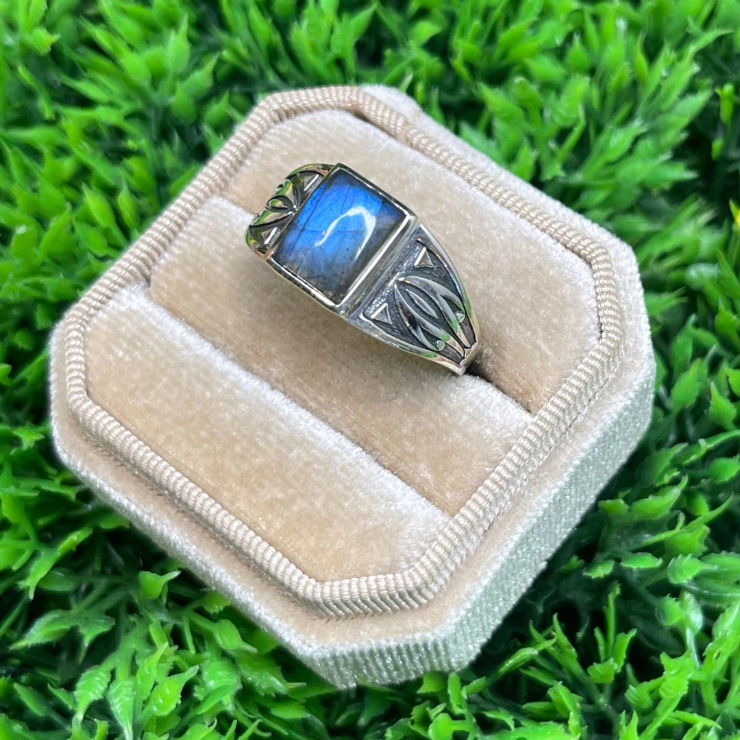 Chevalière Argent Labradorite Flèche #1 - Image 2