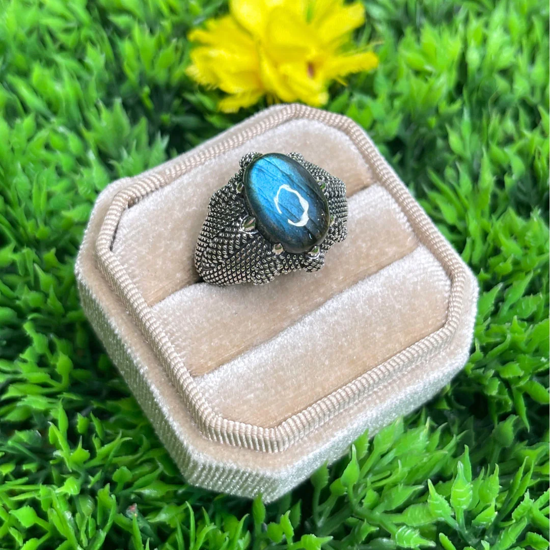 Chevalière Argent Labradorite Griffe #4 - Image 2