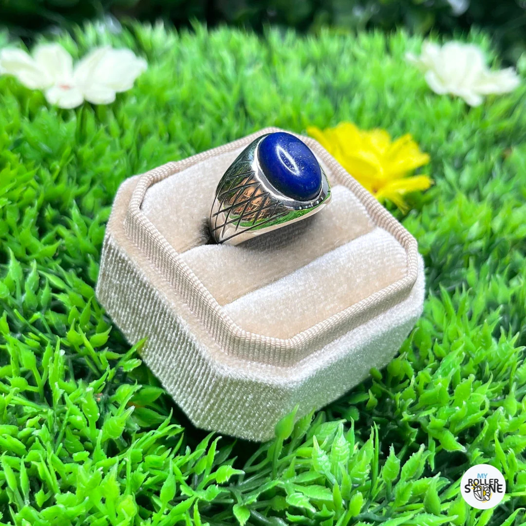 Chevalière Argent Lapis Lazuli Arlequin #1 - Image 2