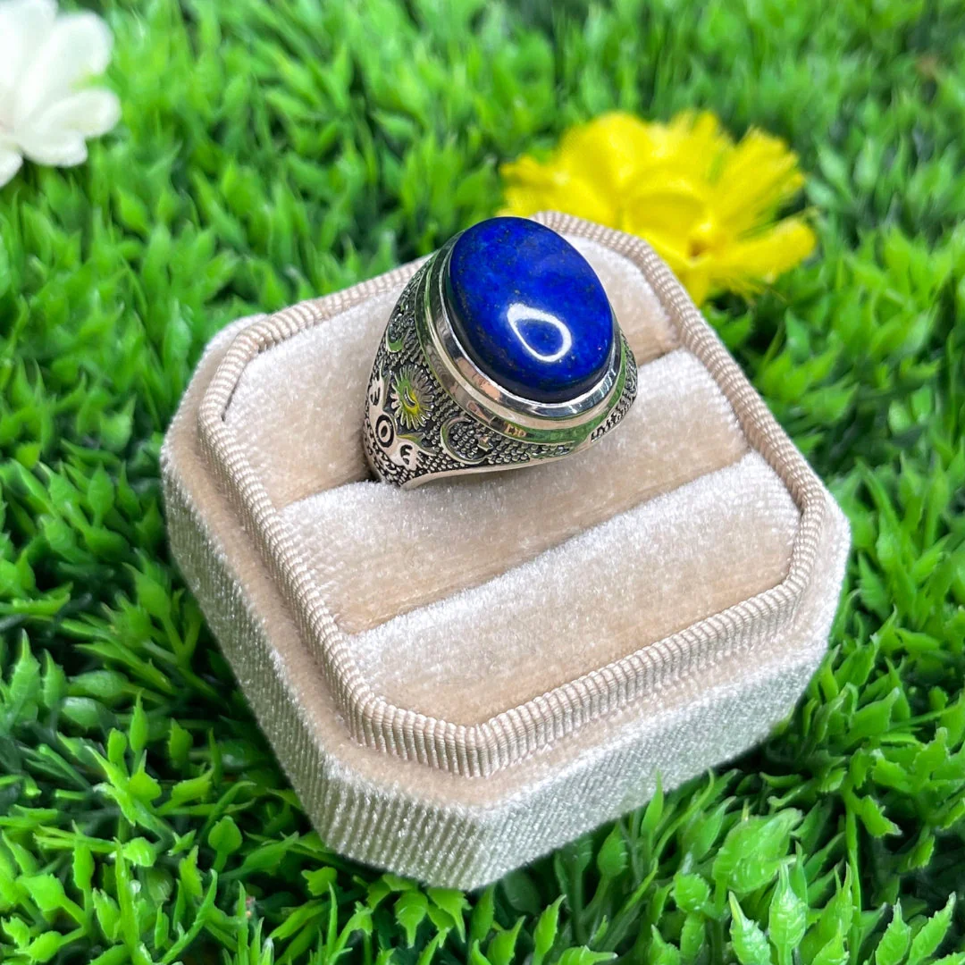 Chevalière Argent Lapis Lazuli Astral - Image 2