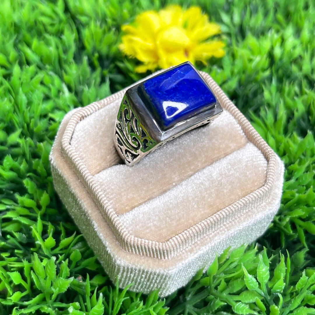 Chevalière Argent Lapis Lazuli Carré #2 - Image 2