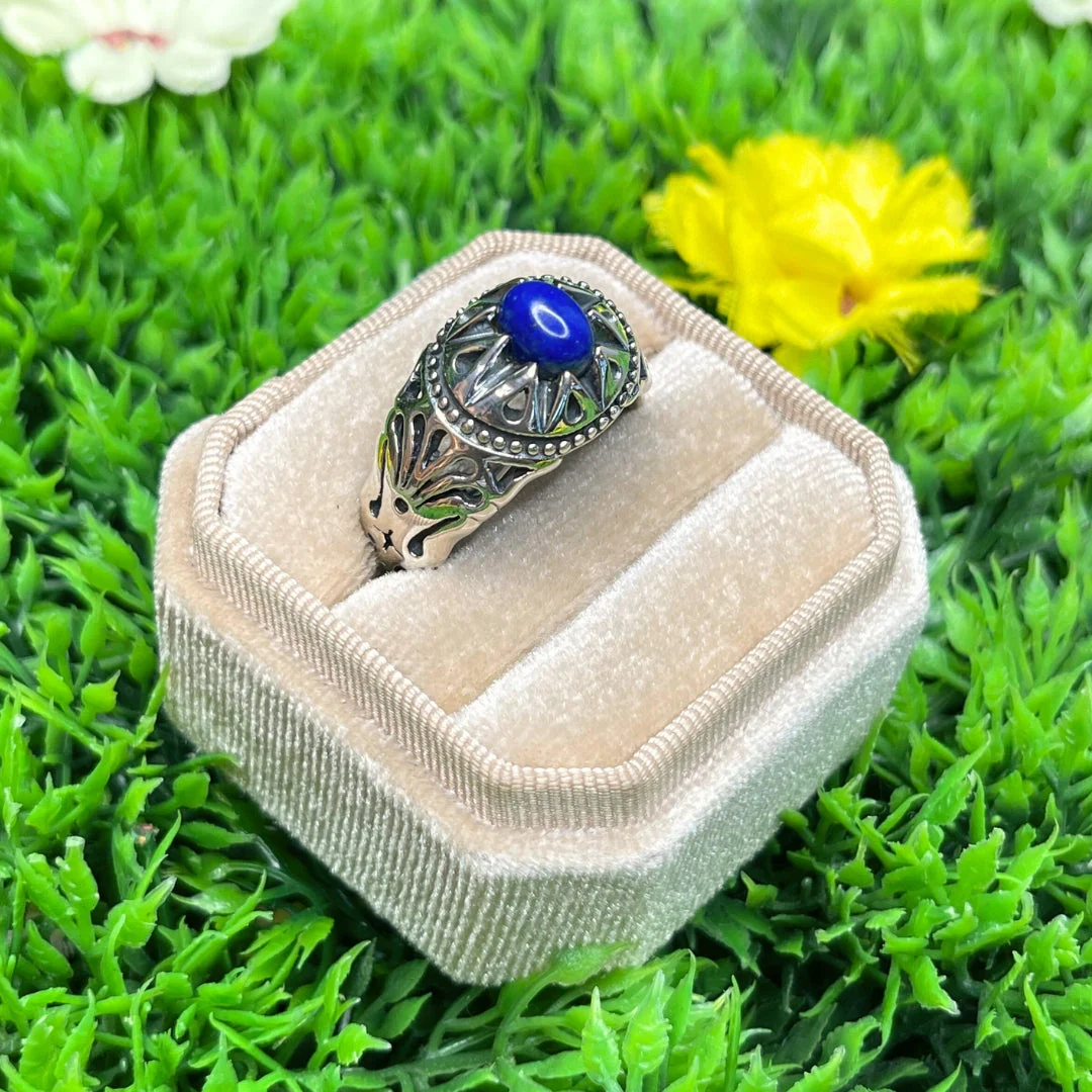 Chevalière Argent Lapis Lazuli Étoile #1 - Image 2