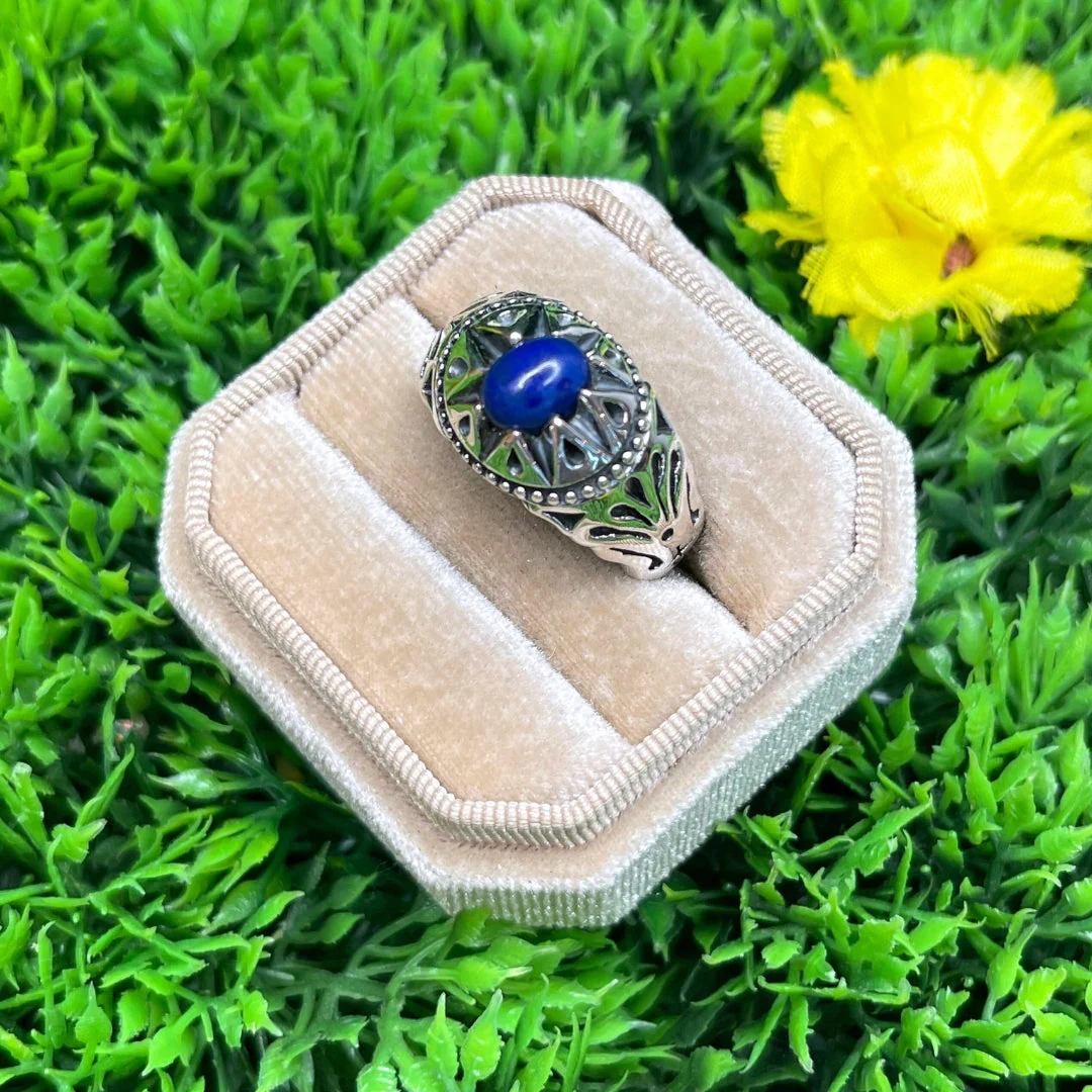 Chevalière Argent Lapis Lazuli Étoile #4 - Image 2