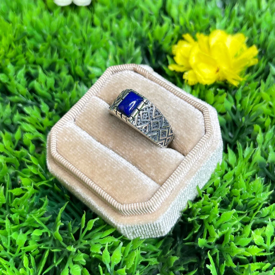Chevalière Argent Lapis Lazuli Losange #2 - Image 2