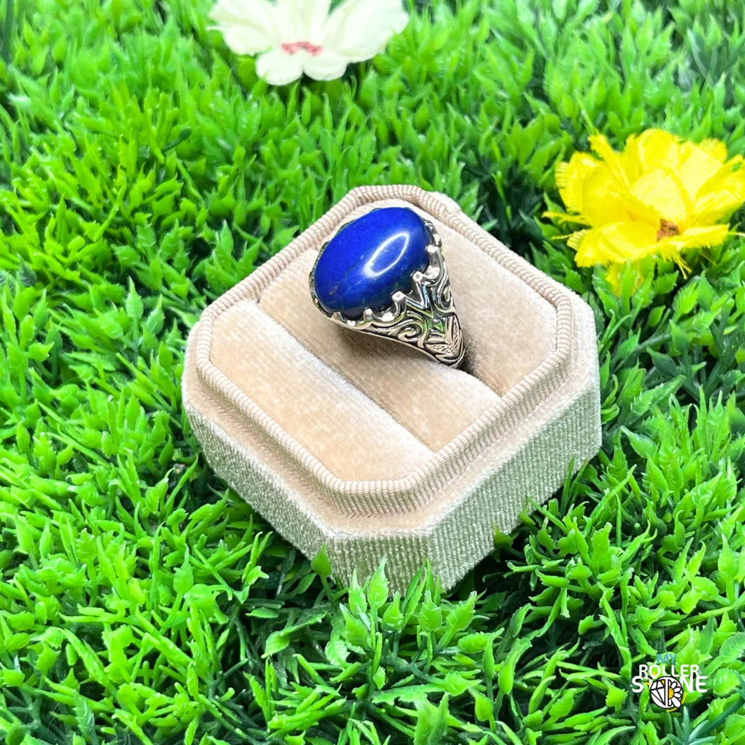 Chevalière Argent Lapis Lazuli Paon #3 - Image 2