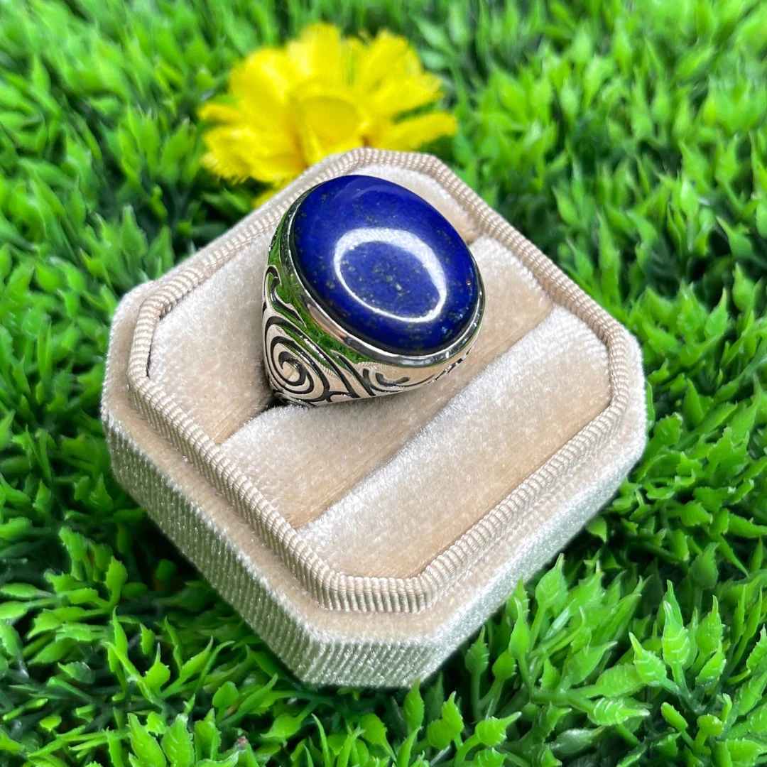 Chevalière Argent Lapis Lazuli Tribal #1 - Image 2