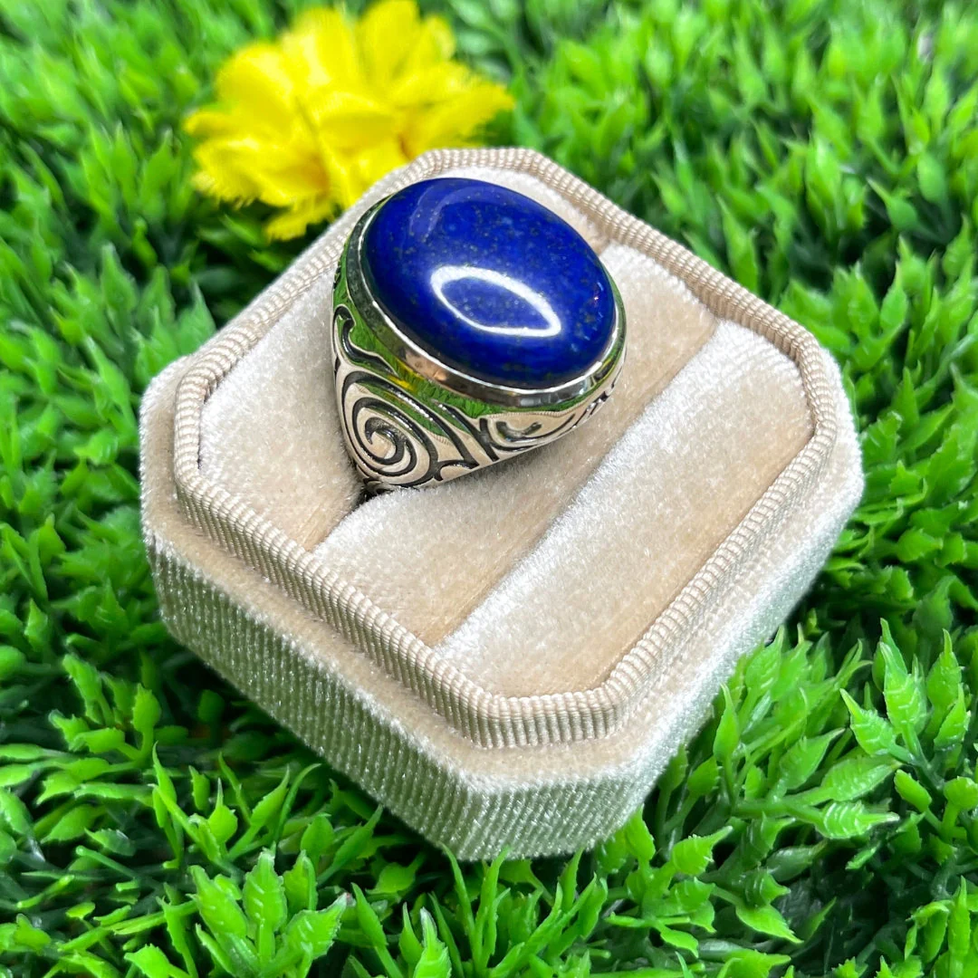 Chevalière Argent Lapis Lazuli Tribal #2 - Image 2