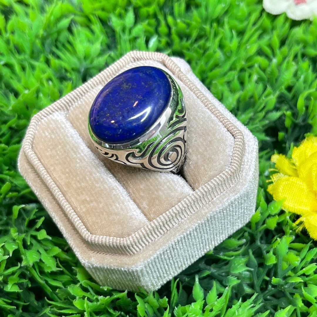 Chevalière Argent Lapis Lazuli Tribal #3 - Image 2