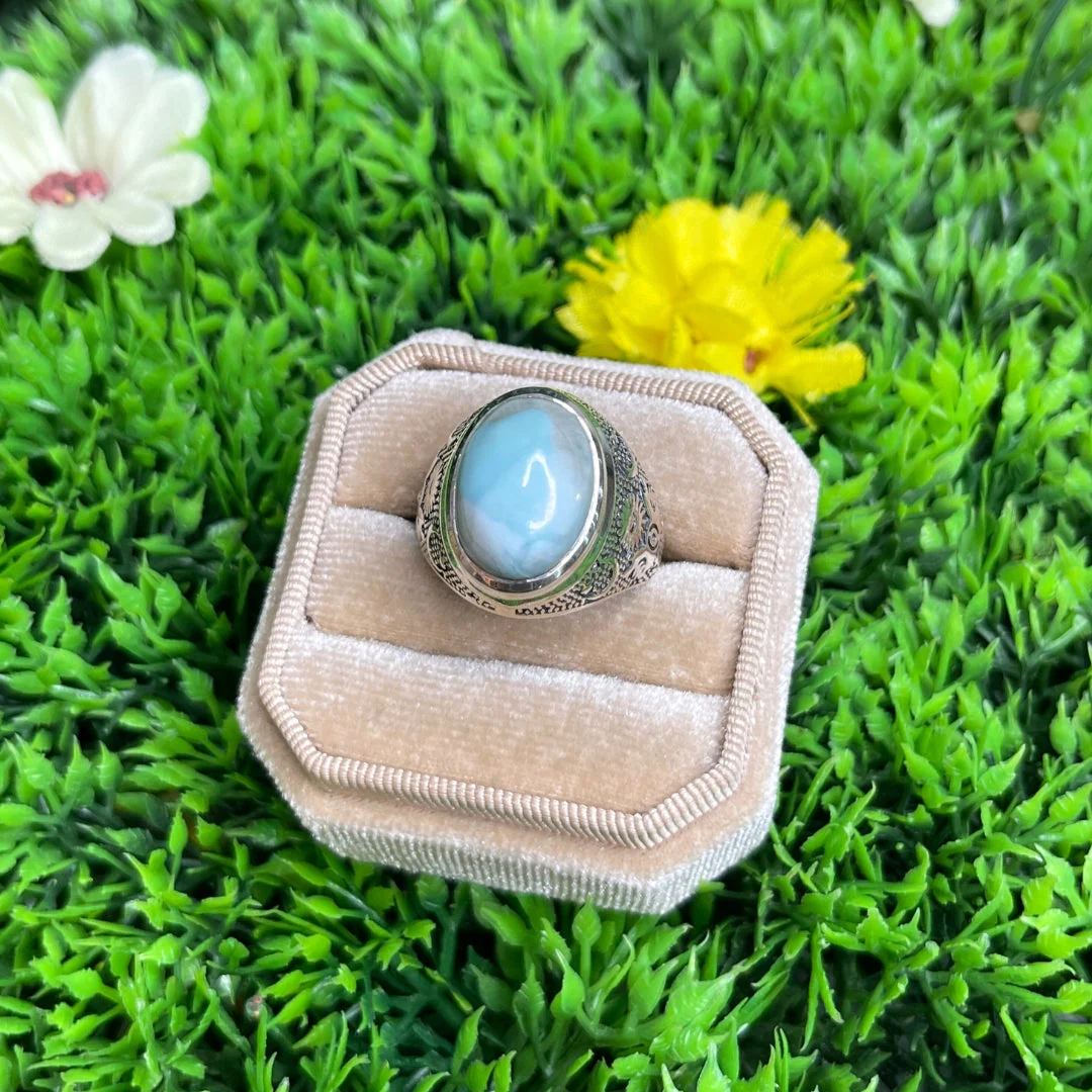 Chevalière Argent Larimar Astral #1 - Image 3