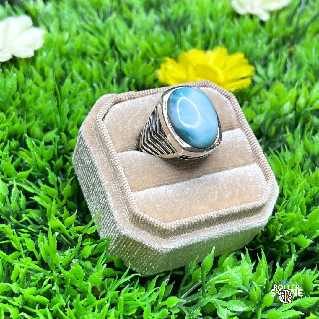 Chevalière Argent Larimar Bataille #1 - Image 2