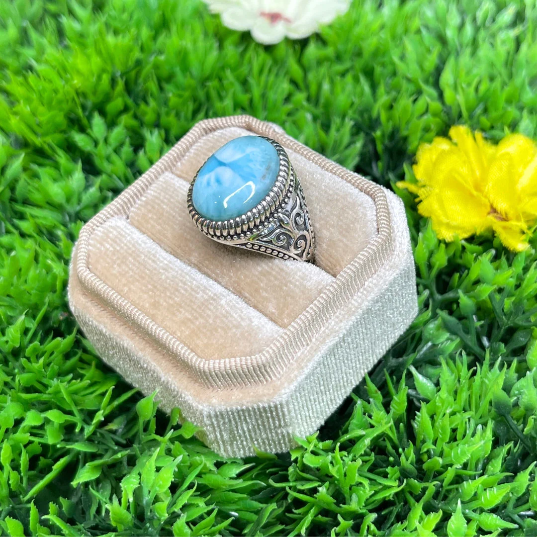Chevalière Argent Larimar Celte #3 - Image 2