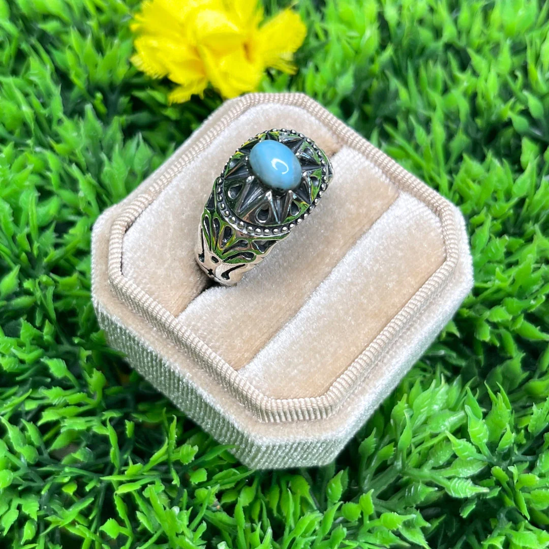 Chevalière Argent Larimar Étoile #4 - Image 2