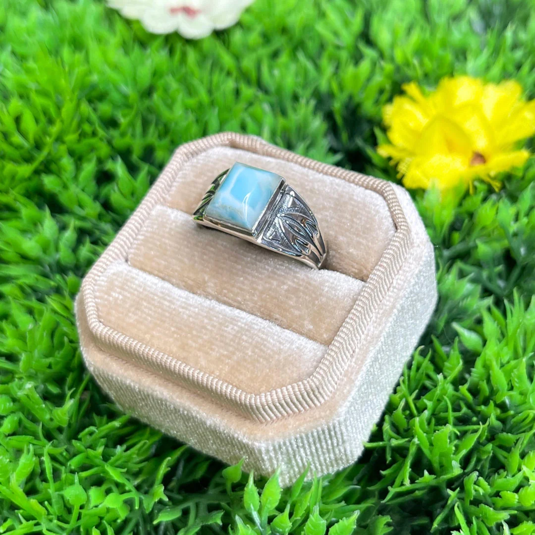 Chevalière Argent Larimar Flèche #1 - Image 2