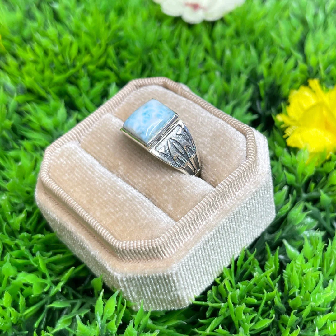Chevalière Argent Larimar Flèche #3 - Image 2