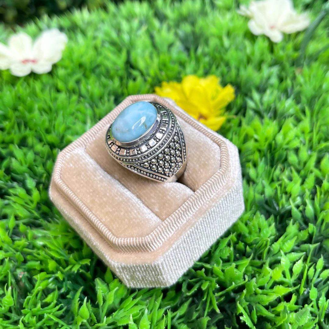 Chevalière Argent Larimar Viking #1 - Image 2