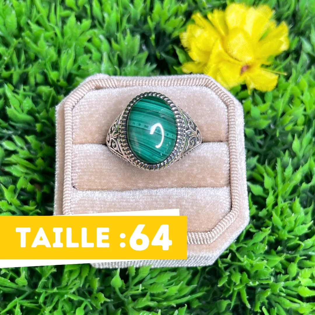 Chevalière Argent Malachite Celte #4 - Image 3