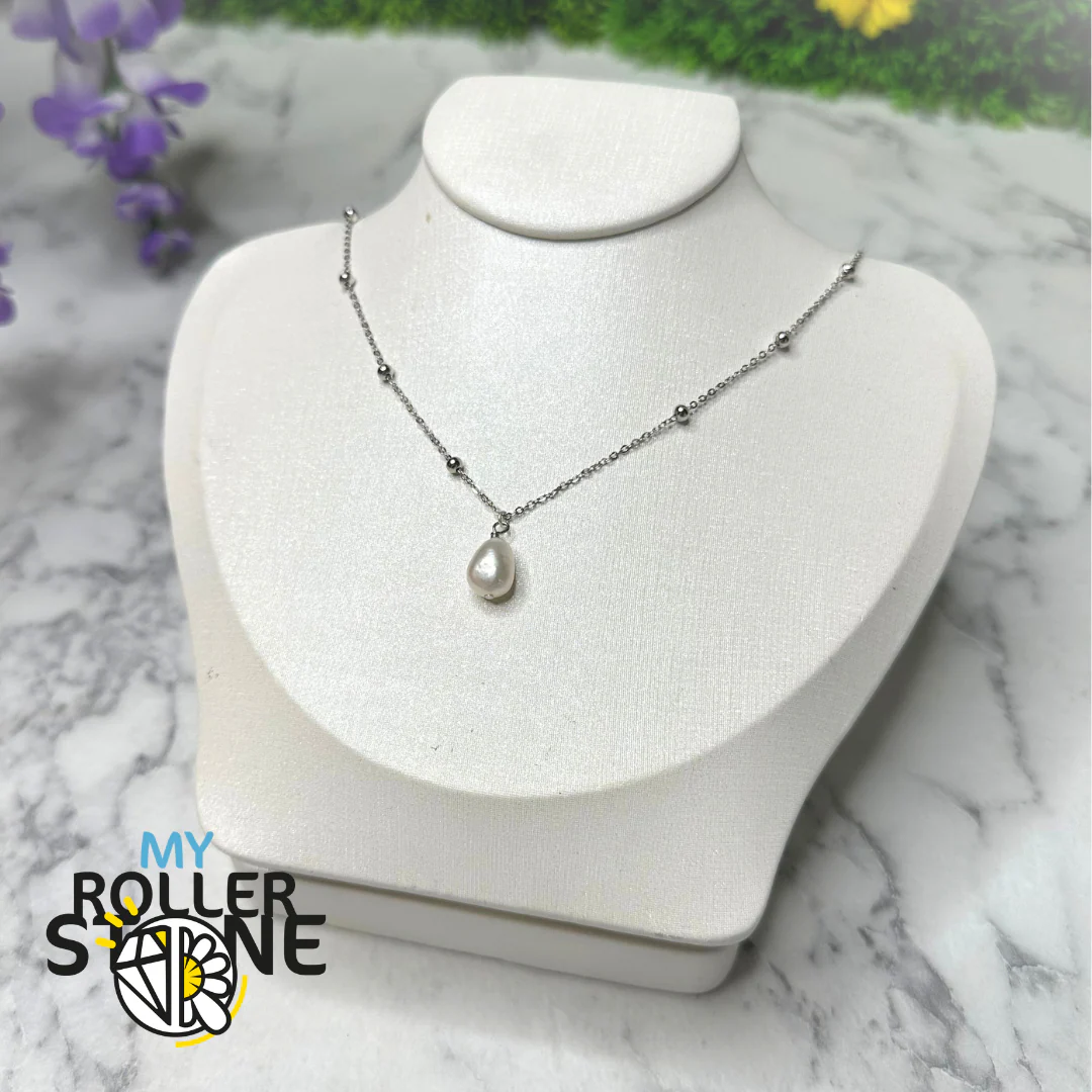 Collier avec Perle de Culture Argent 925 perlée (Or ou Argent) - Image 3