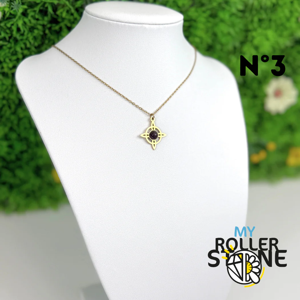 Collier Nœud de Sorcière en Acier Inoxydable & Pierre Naturelle - Image 2