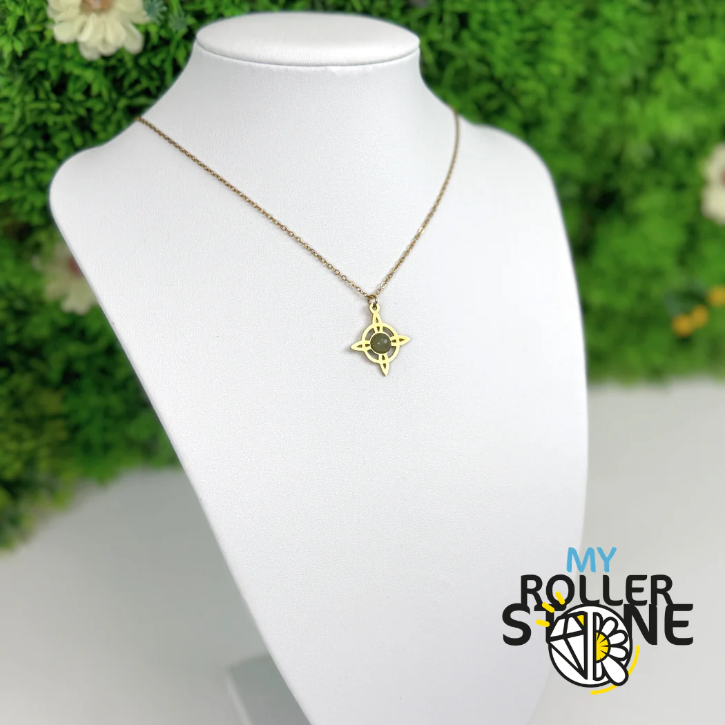 Collier Nœud de Sorcière en Acier Inoxydable & Pierre Naturelle - Image 3