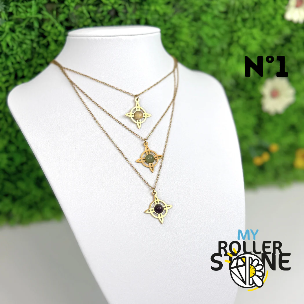 Collier Nœud de Sorcière en Acier Inoxydable & Pierre Naturelle - Image 4