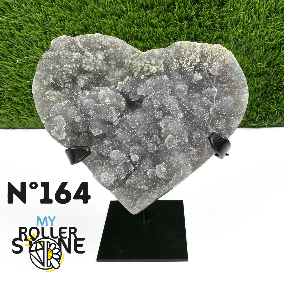 Géode Coeur Améthyste sur Support Métal #164