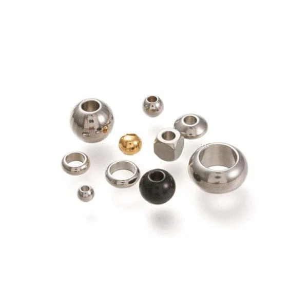 Lot de perles variées acier inoxydable