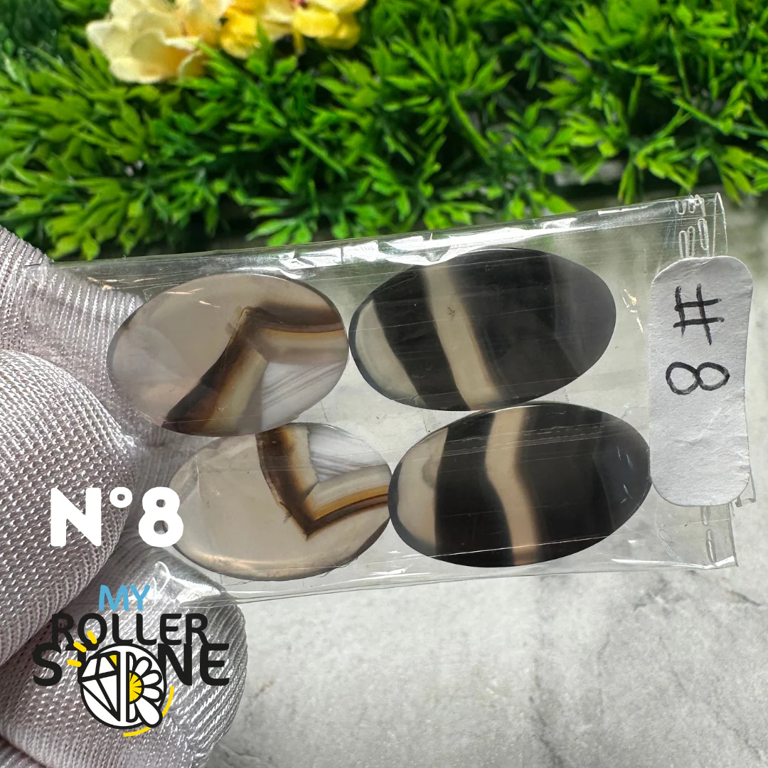 Paire de cabochons Agate Montana forme libre - Image 9