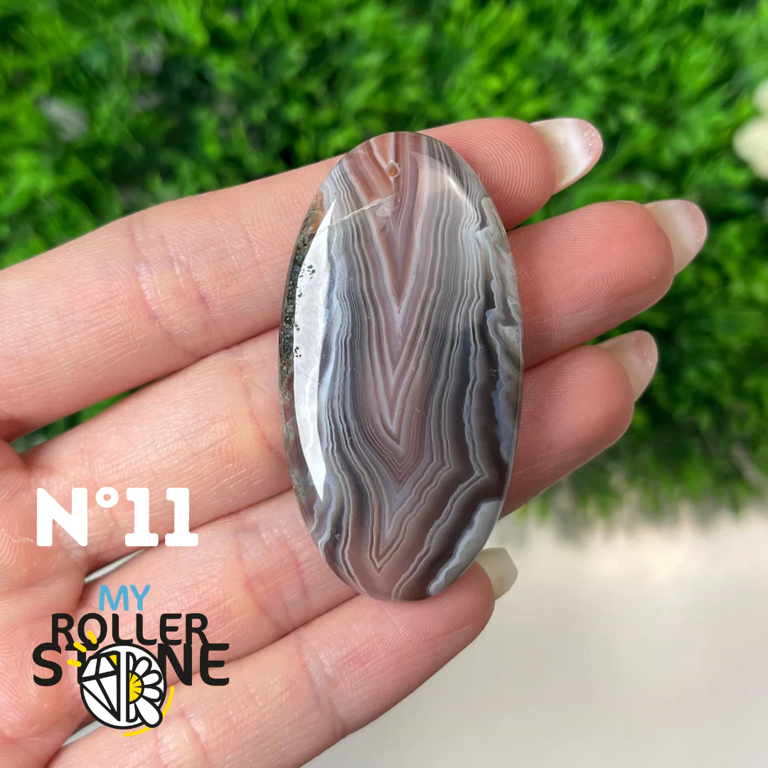 Pendentif Agate du Botswana 5A percé - Image 13