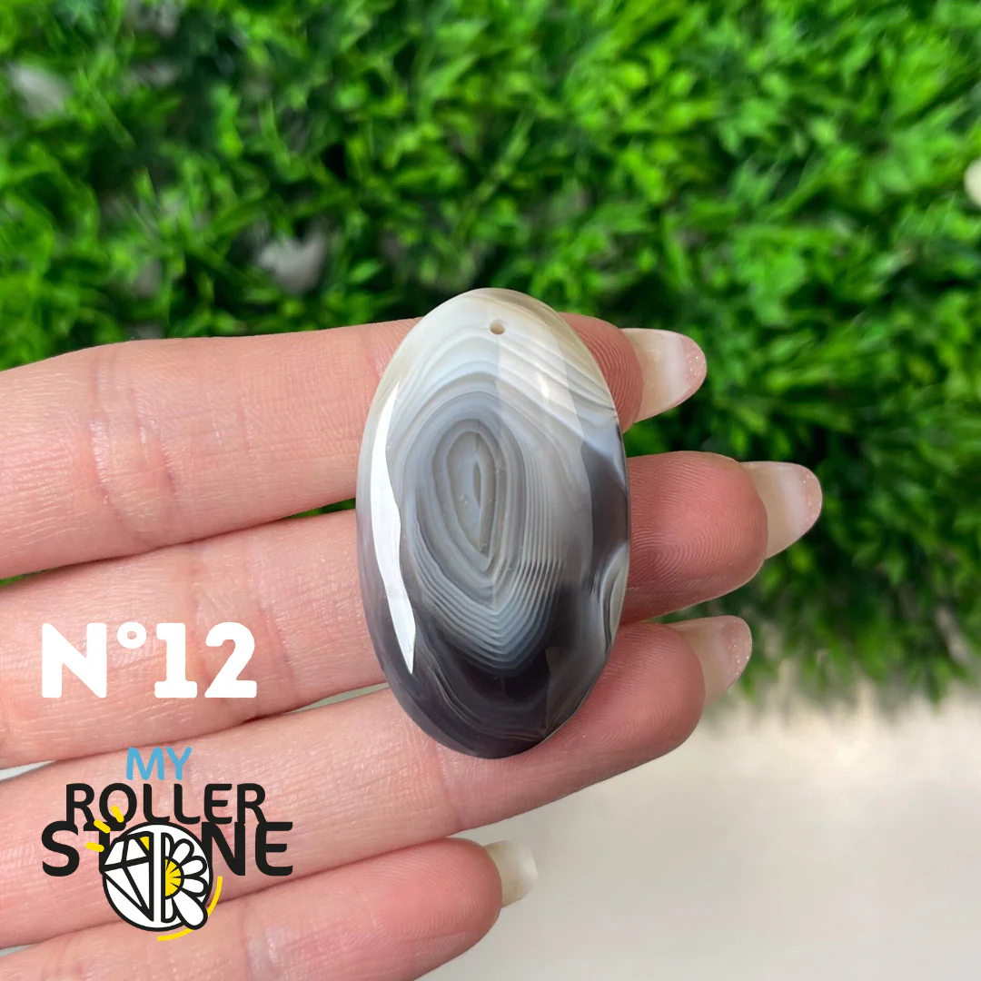 Pendentif Agate du Botswana 5A percé - Image 14