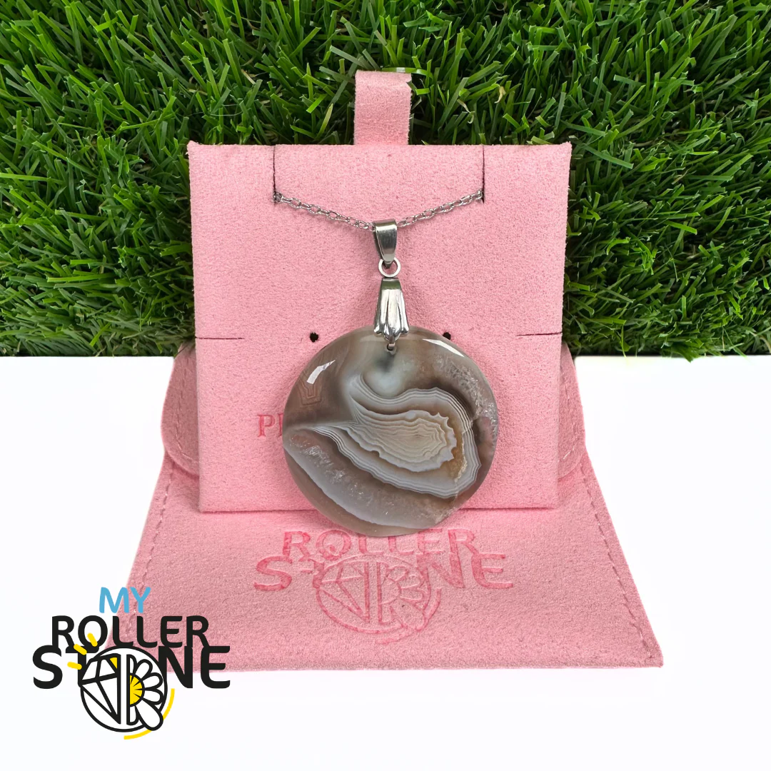 Pendentif Agate du Botswana 5A percé - Image 2