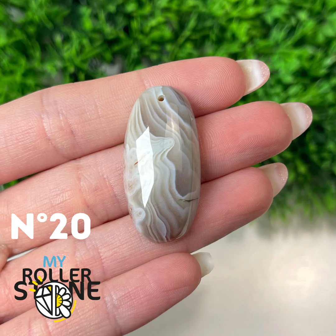 Pendentif Agate du Botswana 5A percé - Image 22