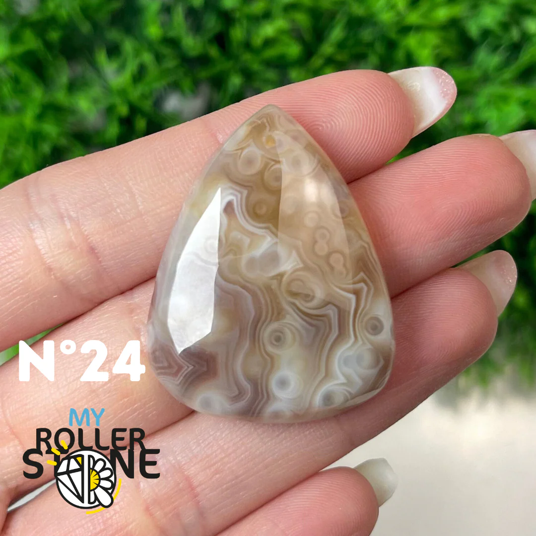 Pendentif Agate du Botswana 5A percé - Image 26