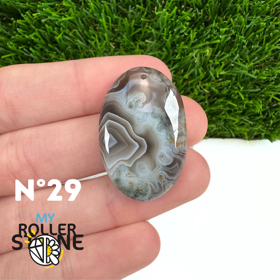Pendentif Agate du Botswana 5A percé - Image 31