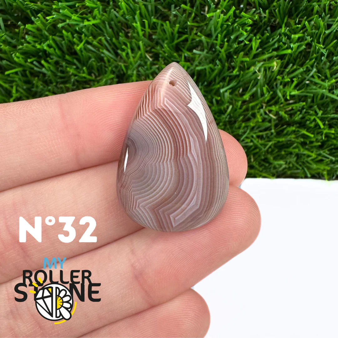 Pendentif Agate du Botswana 5A percé - Image 34