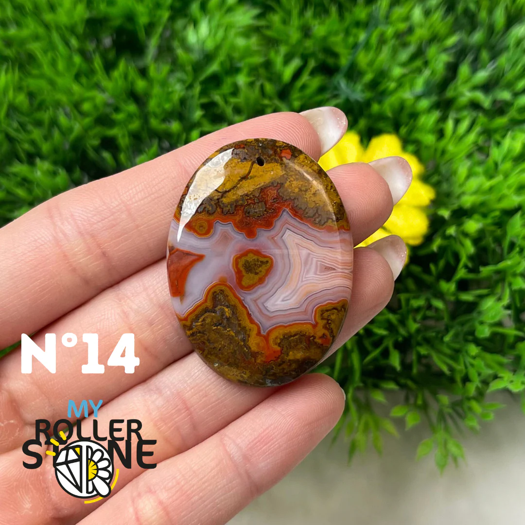 Pendentif Agate Marocaine 5A percé - Image 16