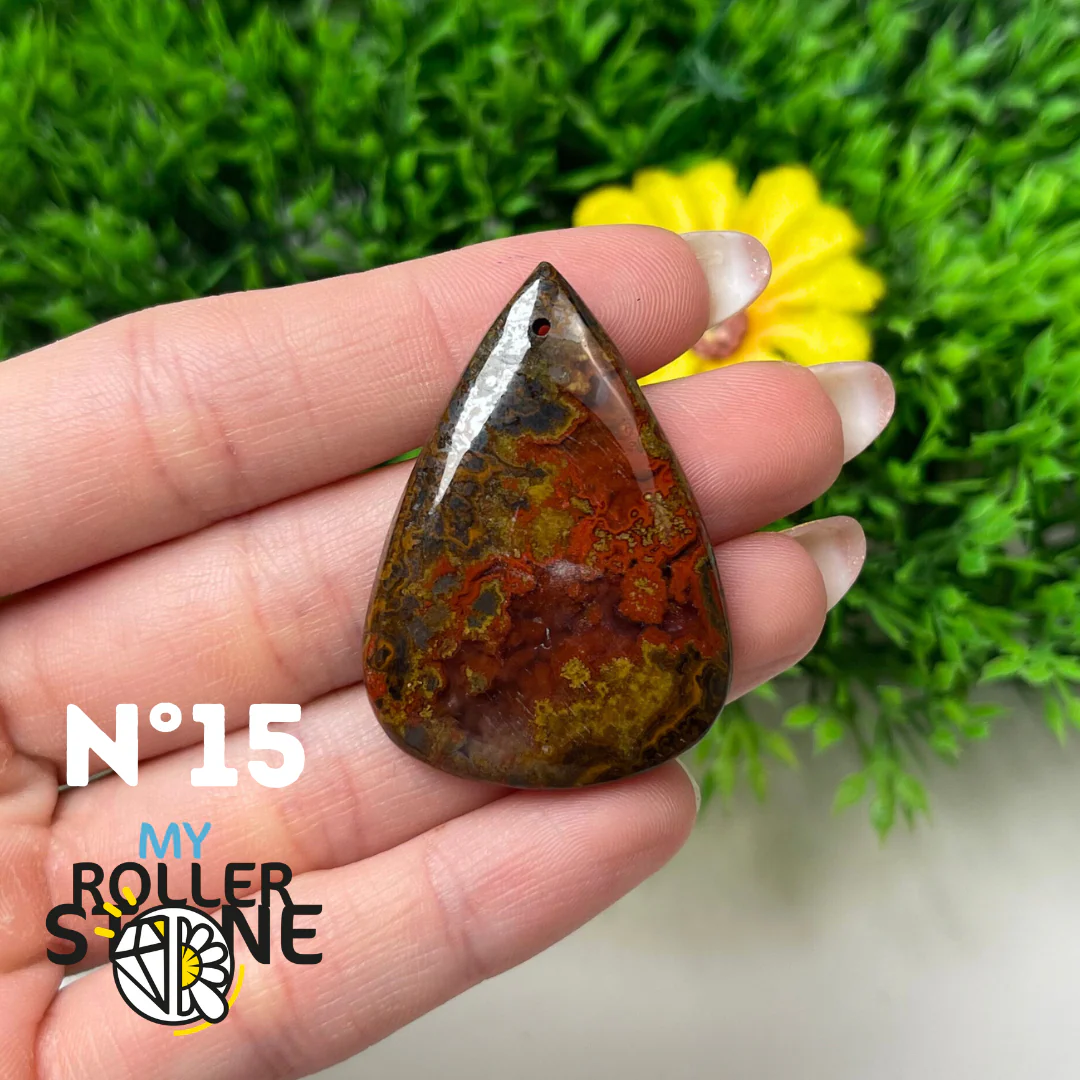 Pendentif Agate Marocaine 5A percé - Image 17