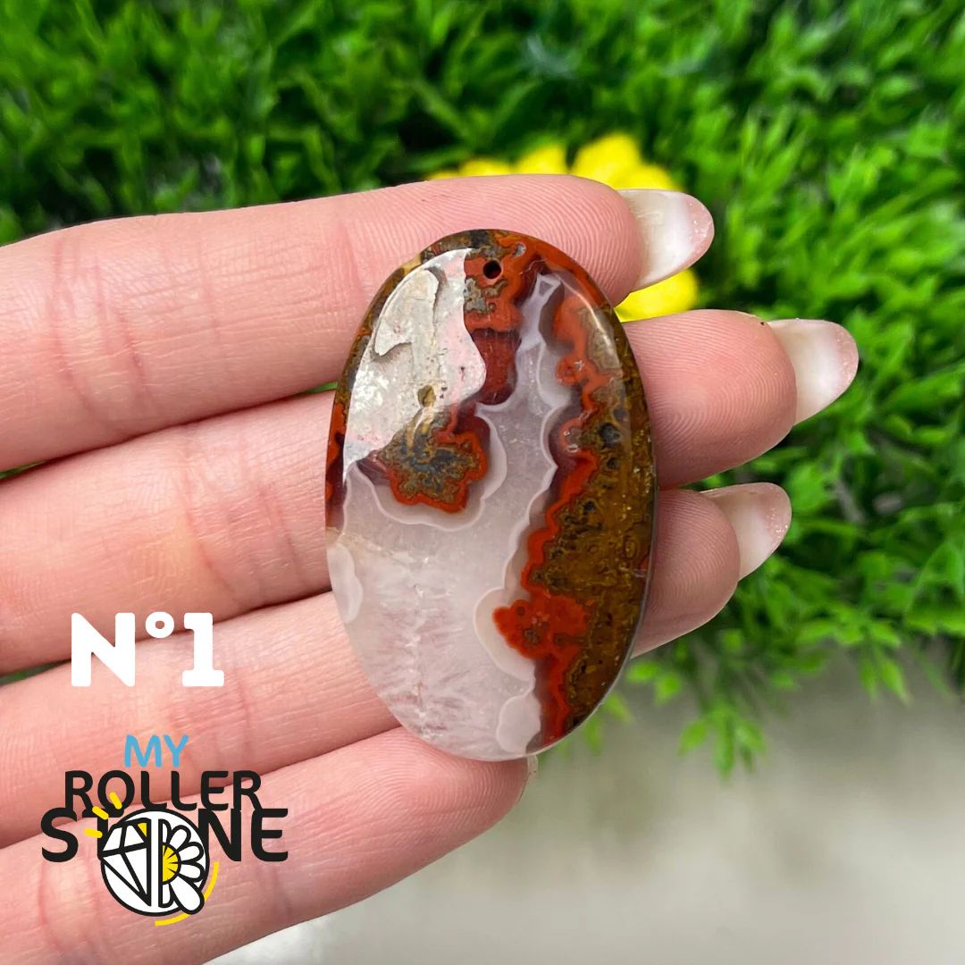 Pendentif Agate Marocaine 5A percé - Image 3