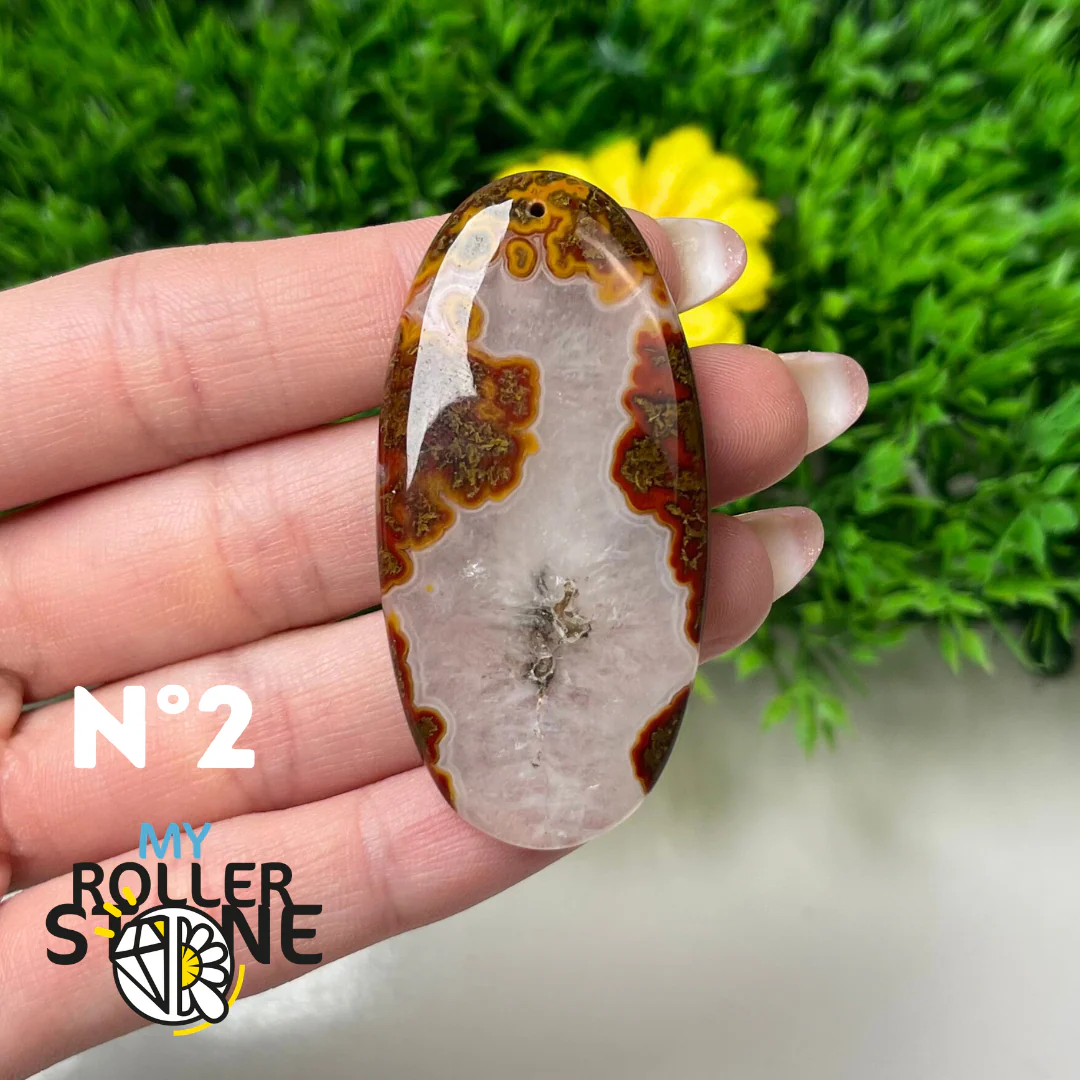 Pendentif Agate Marocaine 5A percé - Image 4