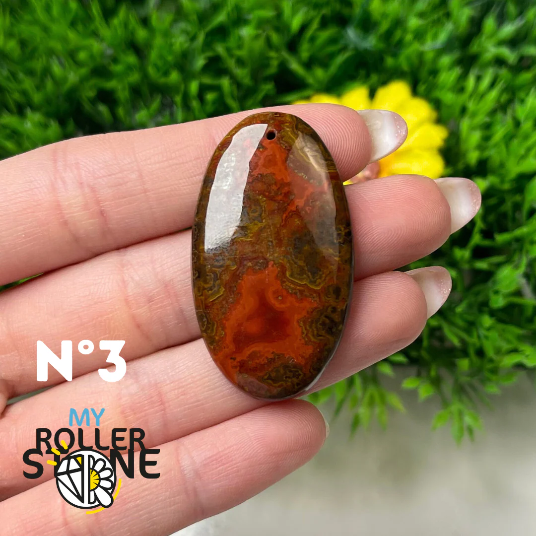 Pendentif Agate Marocaine 5A percé - Image 5