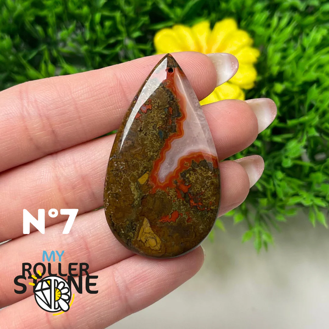 Pendentif Agate Marocaine 5A percé - Image 9